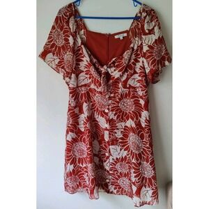 Madewell Women's Petite Silk Tie-Front Mini Dress in Sunflower Season Size 6